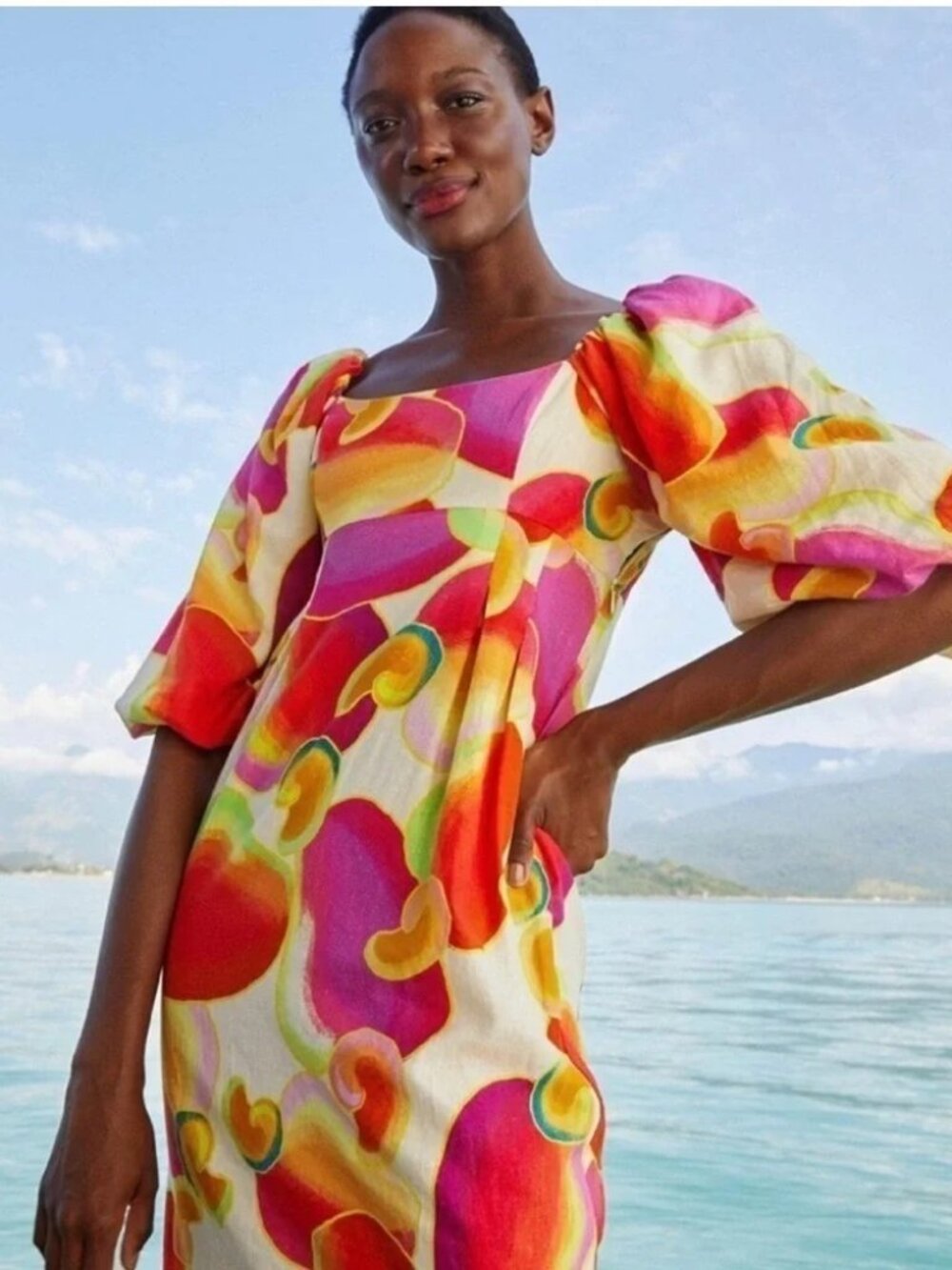 Farm Rio Cashew Juice Midi Dress NWT Size Medium